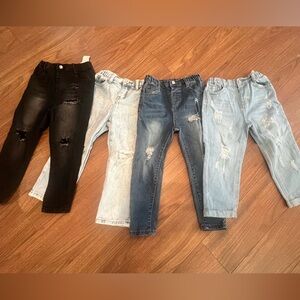 Girls Size 5T Jeans Bundle (4 Pairs) Distressed Denim SHEIN